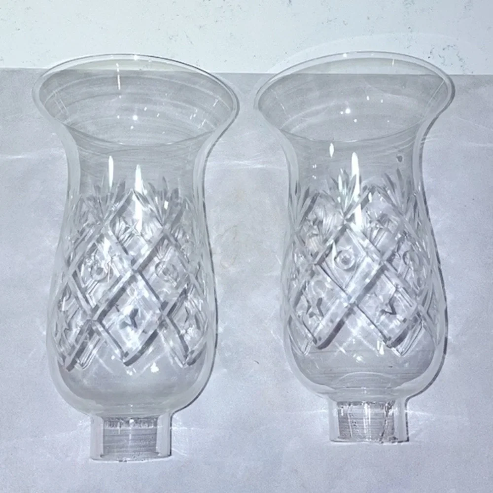 Sterling Silver Etched Electric Hurricane Lamps Candlesticks Matching Pair of 2